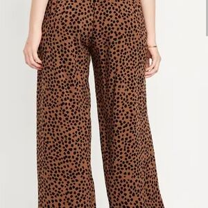 Old Navy Brown Wide-Leg Animal Print Pants